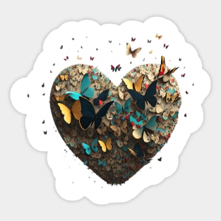 Butterfly Heart Sticker